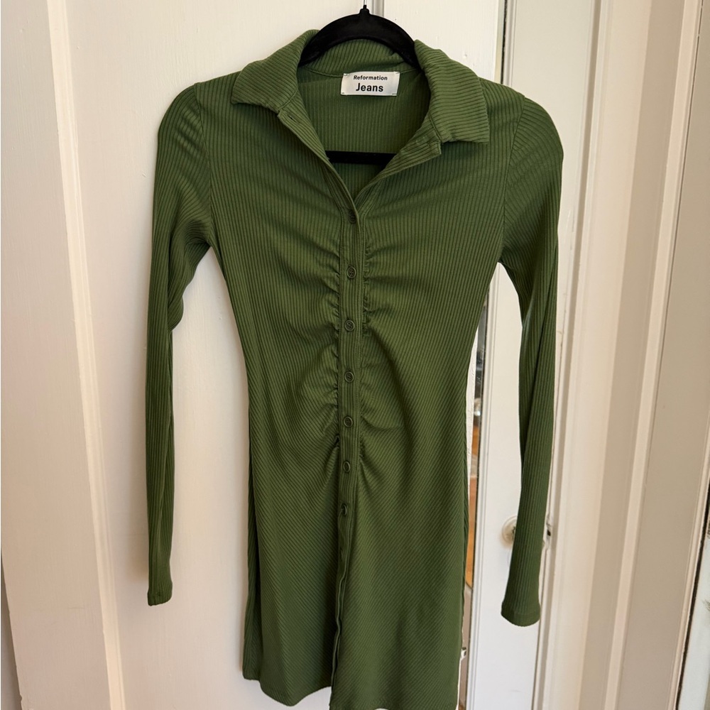 Reformation Olive Button-Up Mini Dress - Picture 4 of 5
